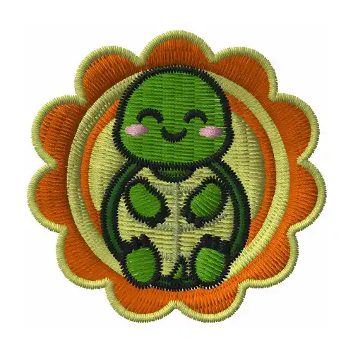 Dhaga Raga Cheerful Turtle Flower Design Embroidered