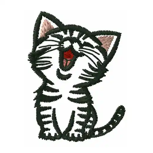 Dhaga Raga Meow Design Embroidered