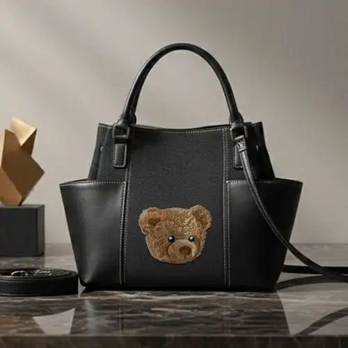 Embroidered Bucket Bag With Classics Bear Design