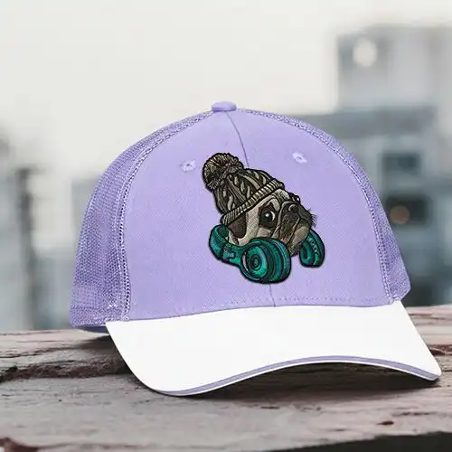 Embroidered Cap With Dj Woof Design