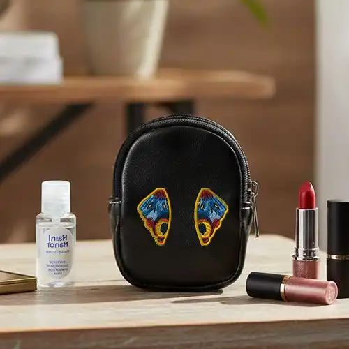 Embroidered Earphone Cover With Butterfly Wing Patch Design