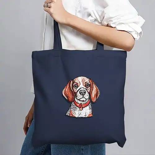 Embroidered Jhola Bag With Beagle Buddy Design