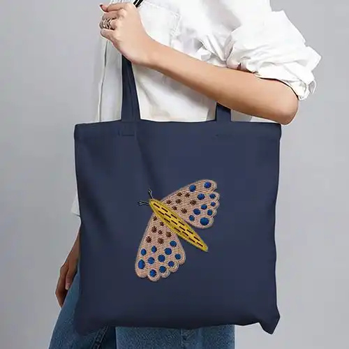 Embroidered Jhola Bag With Mystic Moth Design