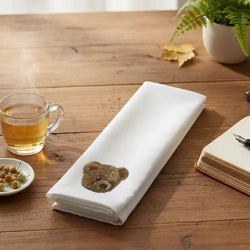 embroidered table napkin with classics bear design