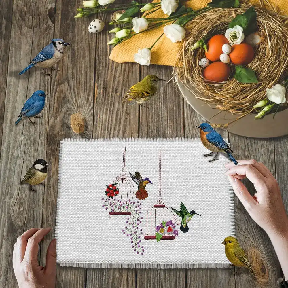 Dhaga Raga Embroidery Bird Embroidered