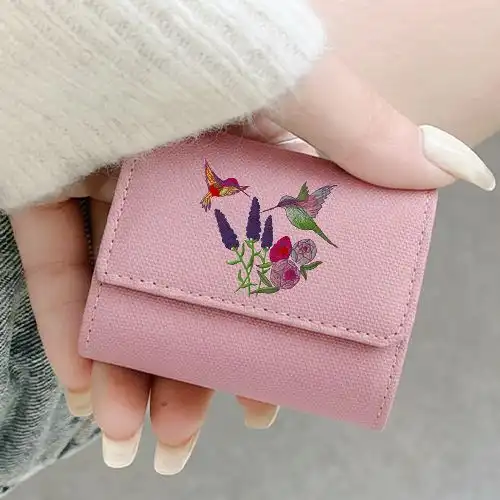 Embroidered Red Earphone Cover With Humming Design