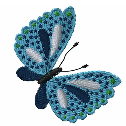 Dhaga Raga Embroidery Blue Butterfly