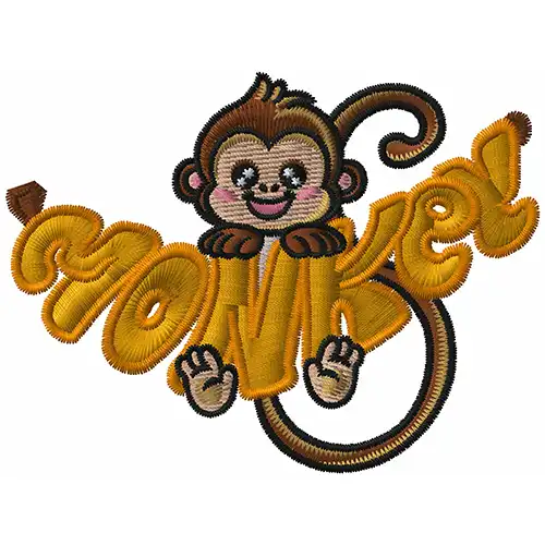 Dhaga Raga Embroidery Monkey Embroidered Caps For Kids