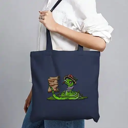 Embroidered Jhola Bag With Snakey Scroll Design
