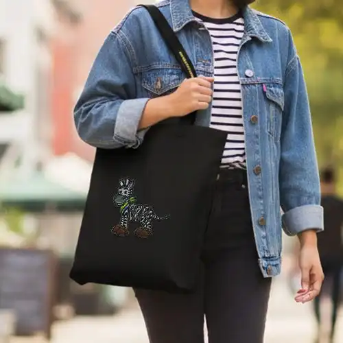 Embroidered Jhola Bag With Ziggy The Zebra Design