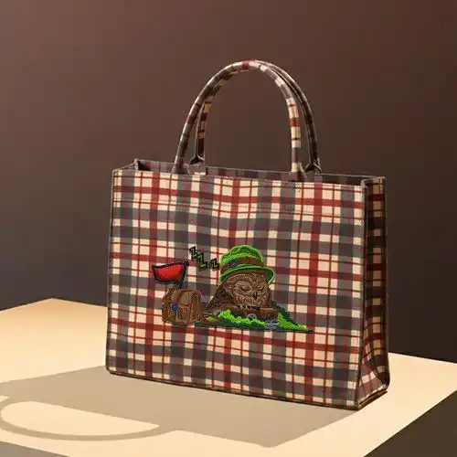 Embroidered Large Bag With Nap Owl Design