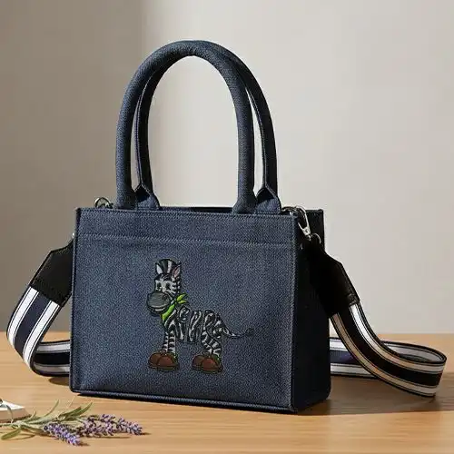 Embroidered Small Bag With Ziggy The Zebra Design