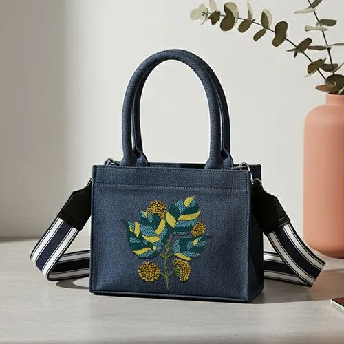 Dhaga Raga Demin Small Bag With Embroidery