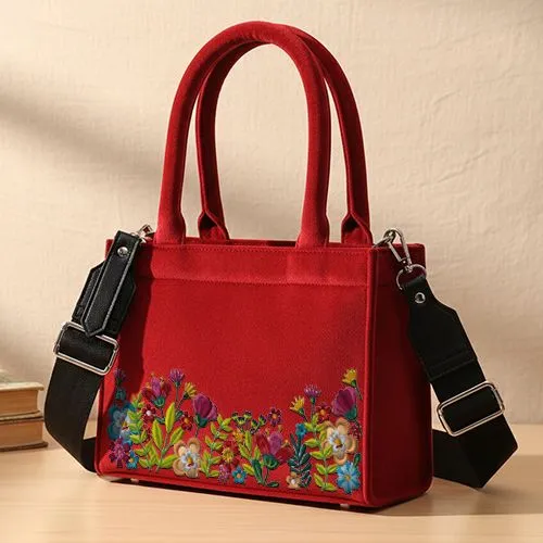 Dhaga Raga Red Velvet Bag