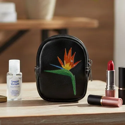 Embroidered Exotic Garden Flower Design On Earphone Pouch