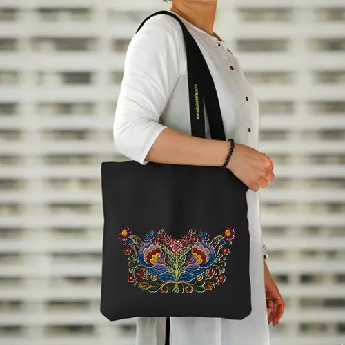 Embroidered Floral Wings Design On Jhola Bags