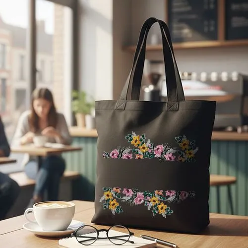 Embroidered Royal Floral Embrace On Jhola Bag