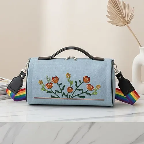 Embroidered Royal Gardern Line On Duffle Bag