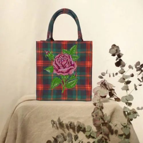 Embroidered Royal Rose Design On Handbag