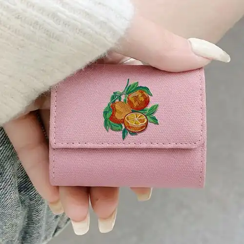 Embroidered Earphone Cover Purple Juicy Orange