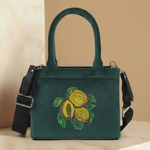 Embroidered Small Handbag Sour Lemon