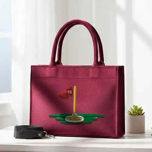 Embroidered Dark Red Handbag Flag Final Design