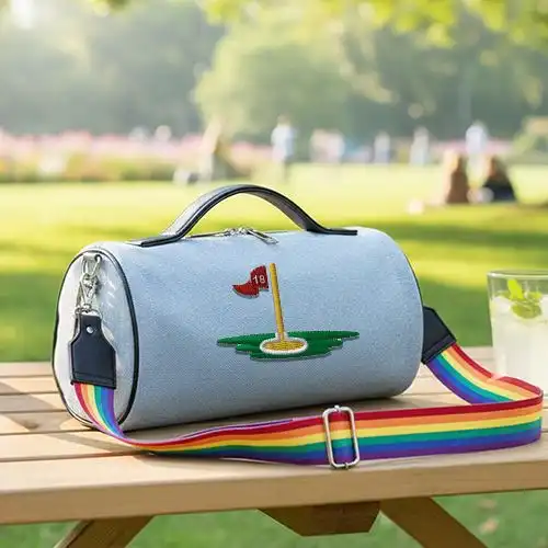 Embroidered Demin Duffle Bag Flag Final Design