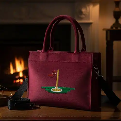 Embroidered Maroon Handbag Flag Final Design