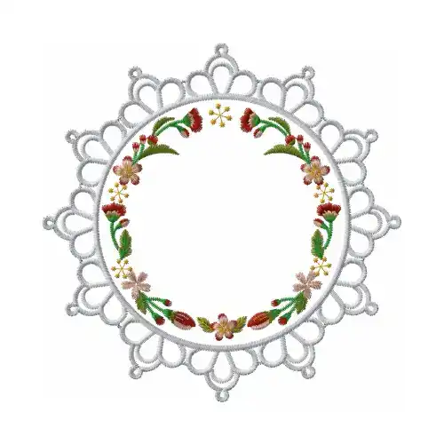 Dhaga Raga Imaginative Design Floral Lace Frame Embroidered