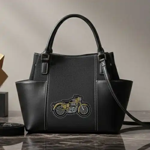 Embroidered Bucket Bag With Bullet Design