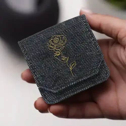 Embroidered Earphone Cover With Face Of Flora Design