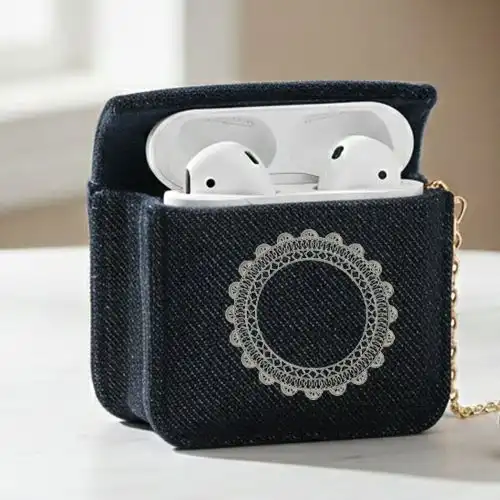 Embroidered Earphone Cover With Floral Lace Ring Design