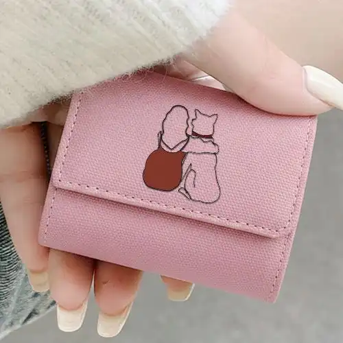 Embroidered Earphone Cover With Girl And Paw Design