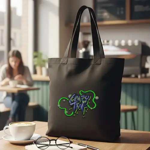 Embroidered Jhola Bag With Neon Vibe Design