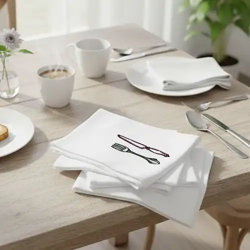 Embroidered Table Napkins With Home Chef Ican Design