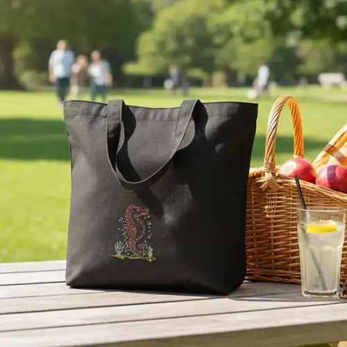 Embroidered Jhola Bag Wavy Sea Horse Design