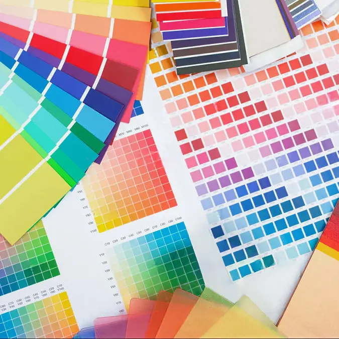 Extensive color palettes and swatches showcasing the endless color options available for personalized embroidery at DhagaRaga