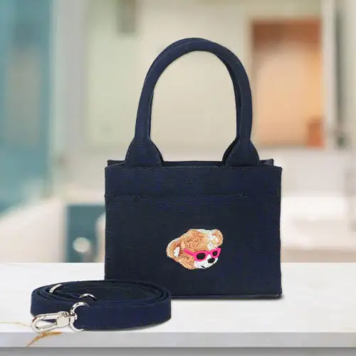 Dhaga Raga Embroidery Bear Handbag