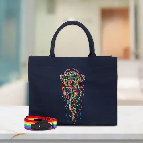 Dhaga Raga Embroidery Jellyfish Handbag