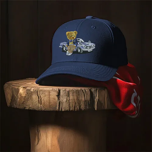Dhaga Raga Embroidery Car Bear Embroidered Baseball Caps