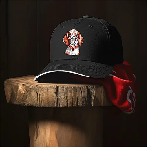 Dhaga Raga Embroidery Hound Dog Embroidered Baseball Caps