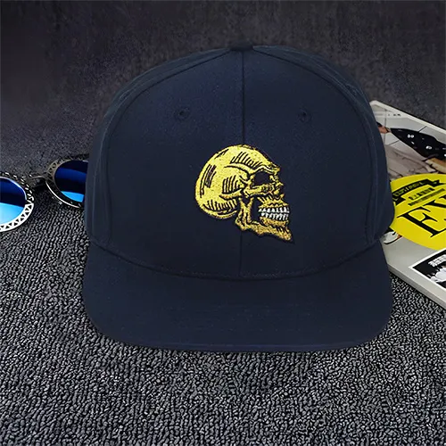Dhaga Raga Embroidered Golden Skull design Embroidered Hip Hop Cap