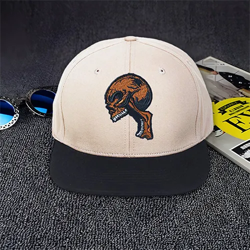 Dhaga Raga Embroidered Skull Embroidered Hip Hop Caps