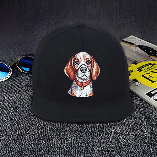 Dhaga Raga Embroidery Hound Dog Embroidered Hip Hop Caps