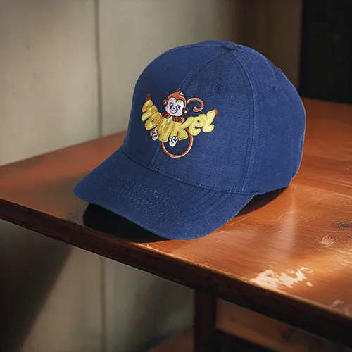 Dhaga raga EMbroidery Monkey Embroidered Caps Kids