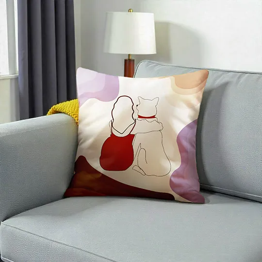 Dhaga raga Embroidery Cushion Cover Pawsitive Vibes