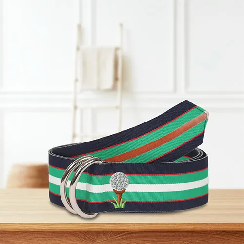 Dhaga raga Embroidery on que Chester Grosgrain Ribbon D Ring Belt
