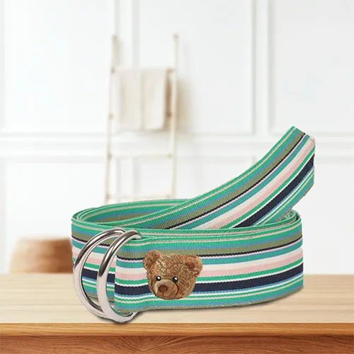 Dhaga Raga Embroider Opal Grosgrain Ribbon D Ring Belt