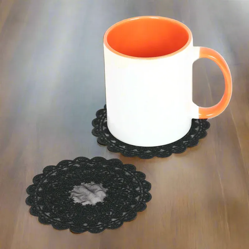 Dhagaraga Embroidered Coaster Black