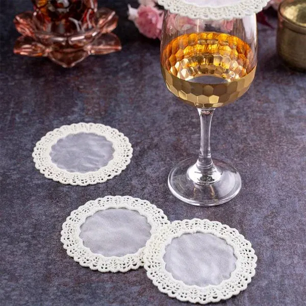 Dhagaraga Embroidered Coaster White